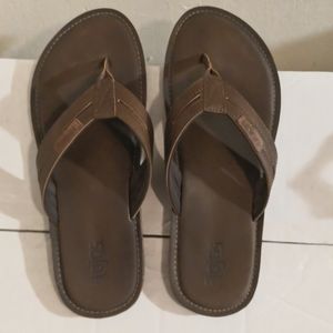 Flojos, Brown, Leather, Men's Flip-flops, 12.5